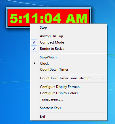 Desktop Clock on Computer running Windows 8