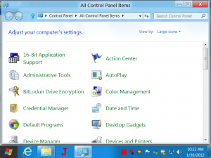 All Control Panel Items of Windows 8