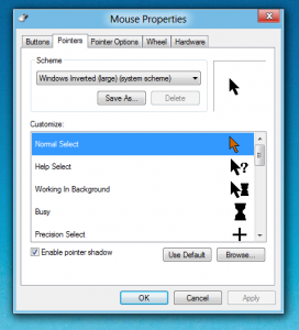 Use Mouse Properties to Change Mouse Cursor in Windows 8