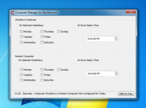 Shutdown, Restart a Windows Computer Daily or on Selected days