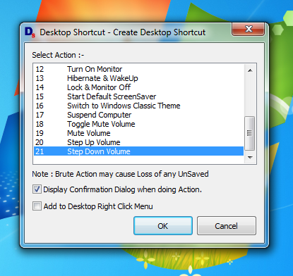 Create Desktop Shortcuts to control your Windows Computer