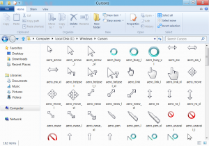 Mouse Cursor Files displayed in new Windows Explorer in Windows 8