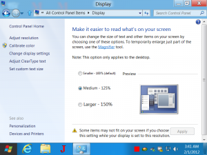 Increase or Decrease Text Size on Windows 8