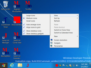 Change Size of Icons in Windows 8