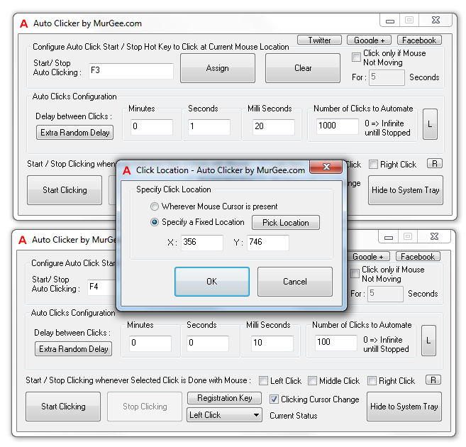 Multiple Mouse Cursor Locations Clicker