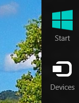 Windows 8 Charms Bar with Devices Icon