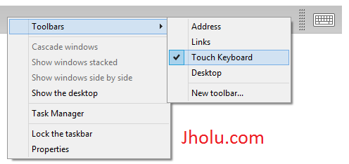 New OnScreen Keyboard of Windows 8 labelled as Touch Keyboard of Windows 8