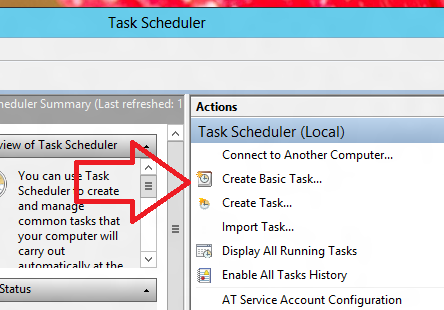 Create Basic Task in Windows Task Scheduler