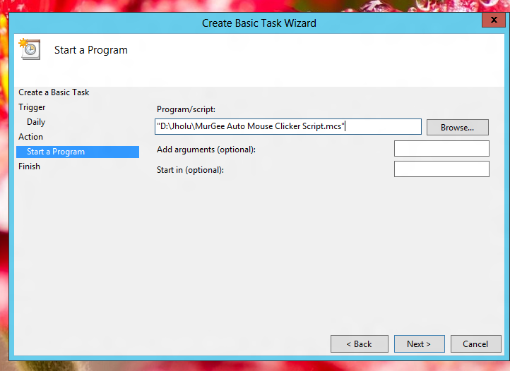 Start a Program with Windows Task Scheduler