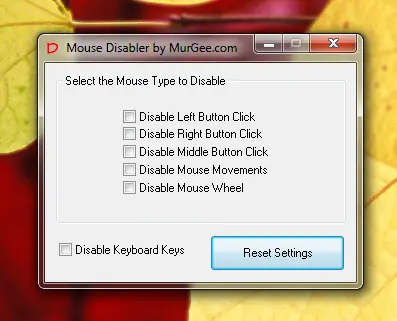 Disable Mouse Click and Mouse Movement