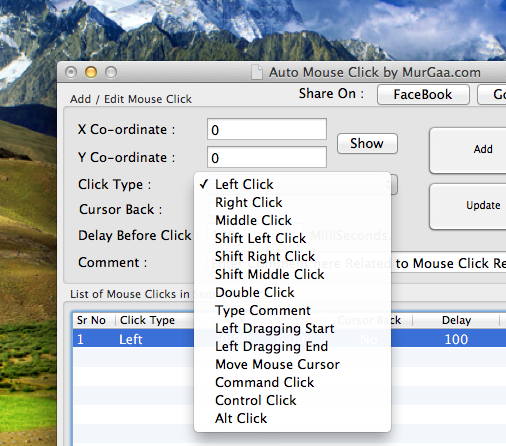 Click on Mac with Keyboard Shortcut at Fixed Screen Location