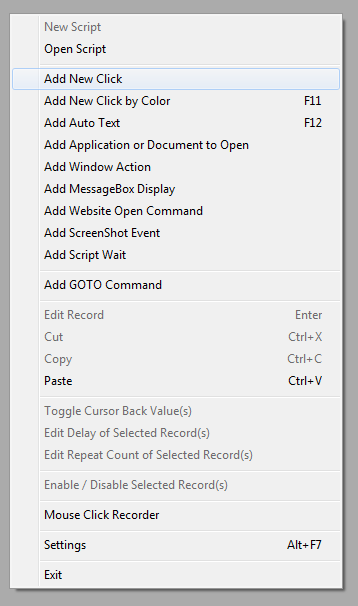 Add Mouse Clicks and other Actions to the Script