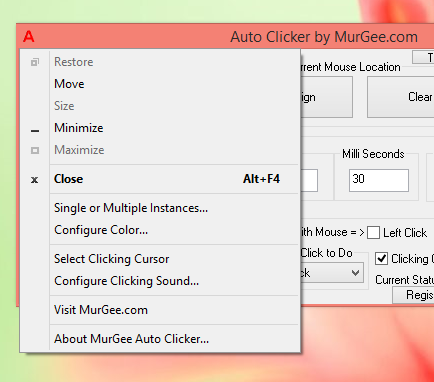 Other Configurable Parameters of Mouse Clicking Software